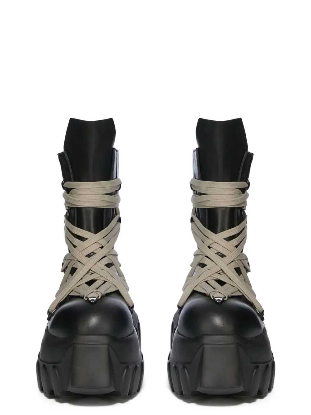 Rick Owens Men Leather Boots - Megalace Mega Tractor RICK OWENS