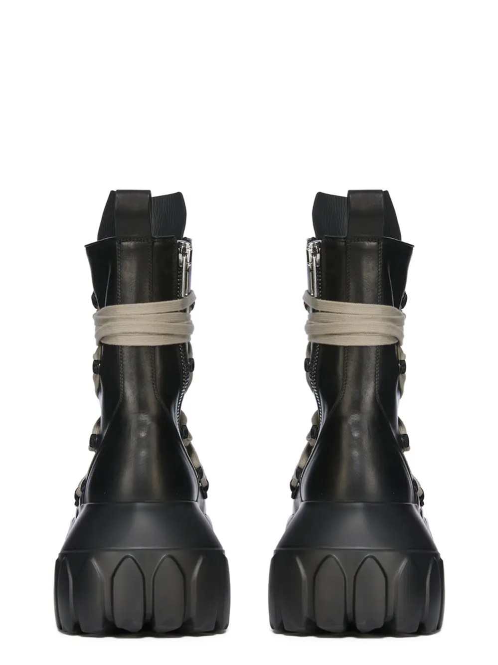 Rick Owens Men Leather Boots - Megalace Mega Tractor RICK OWENS