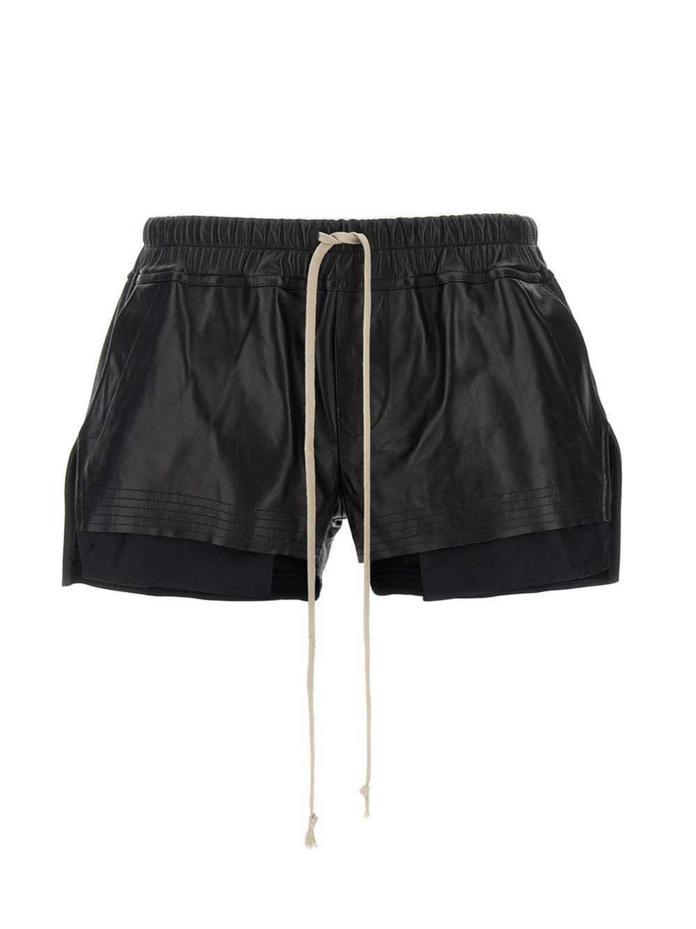 Rick Owens Women Leather Shorts - Fog Boxers RICK OWENS