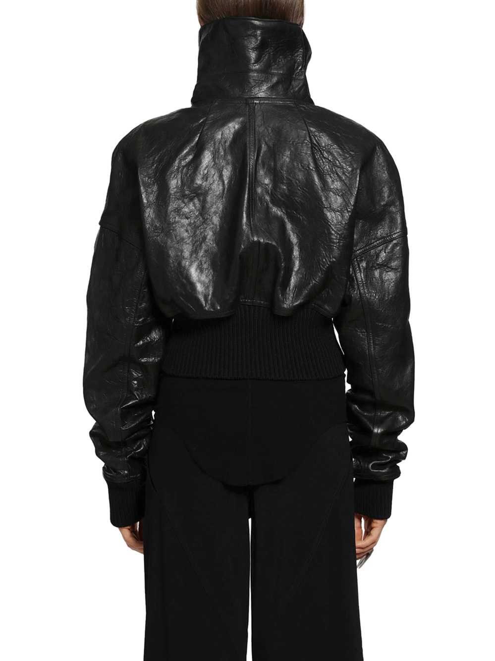 Rick Owens Women Padded Leather Bomber Jacket - Dracuflight Cropped
