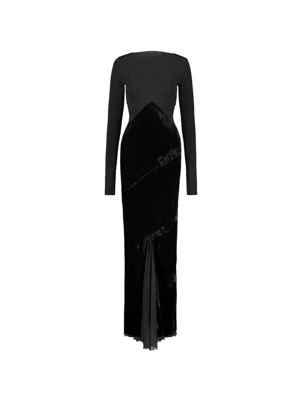 Rick Owens Women Long-Sleeved Maxi Dress With Velvet Inserts RICK OWENS
