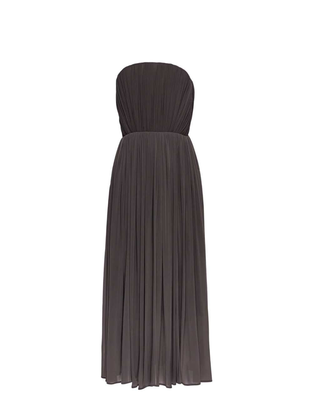 Magda Butrym Women Brown Strapless Pleated Corset Dress MAGDA BUTRYM