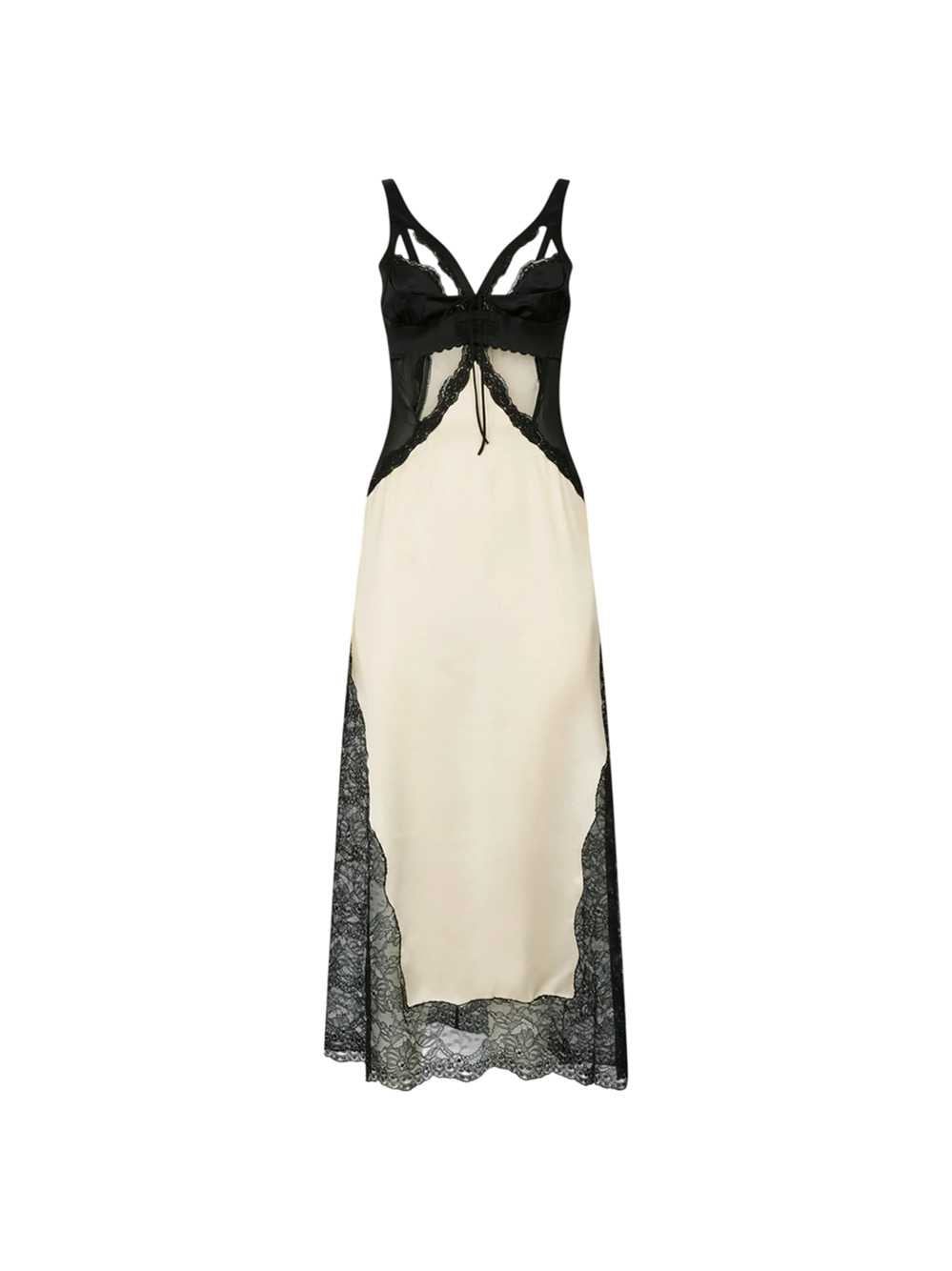 The Attico Women Black And Ivory Midi Dress