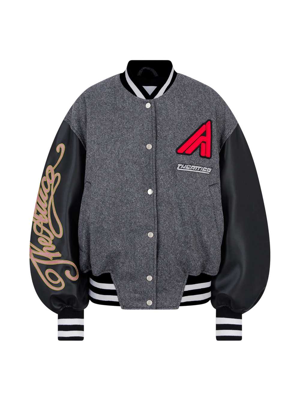 The Attico Women Dark Gray Bomber Jacket