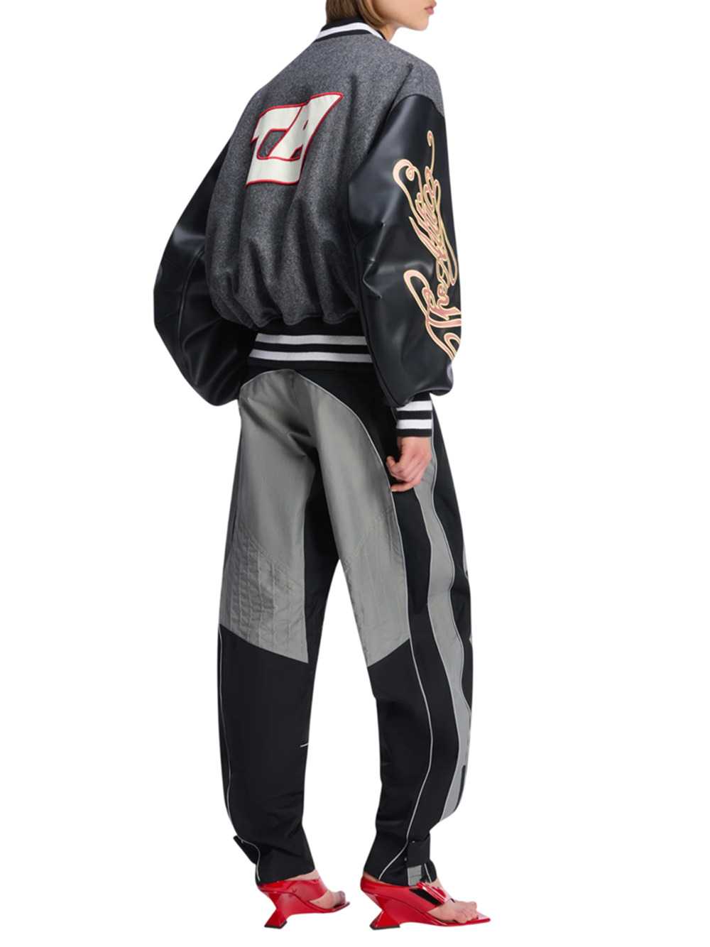 The Attico Women Dark Gray Bomber Jacket