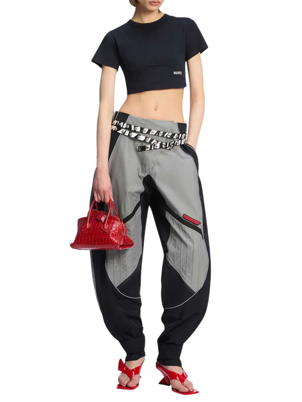 The Attico Women Black And Gray Pants