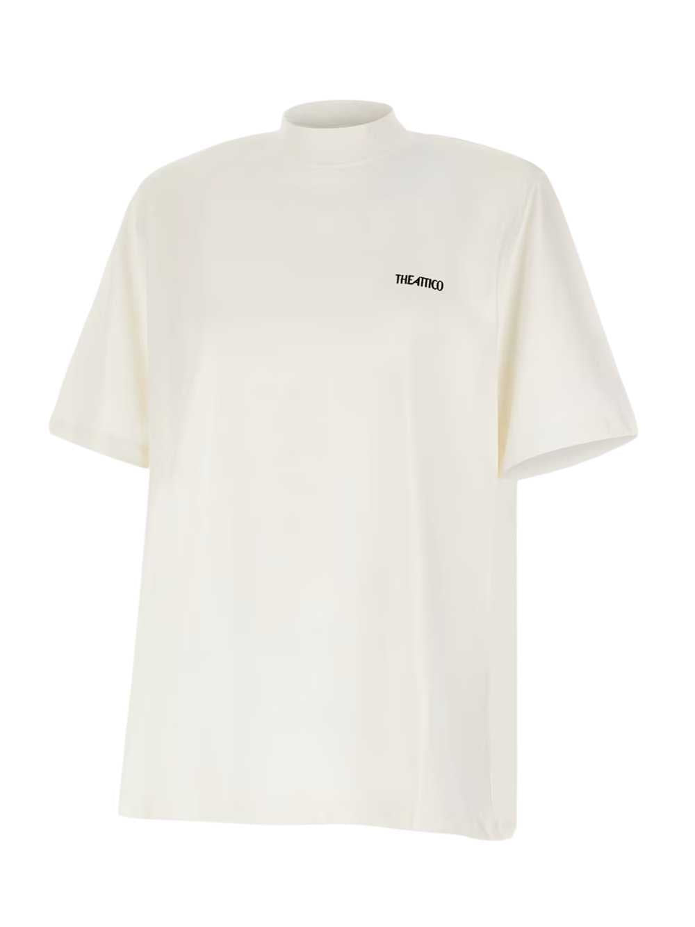 The Attico Women High-Neck T-Shirt With Logo Print THE ATTICO