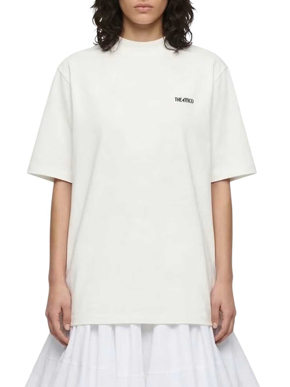 The Attico Women High-Neck T-Shirt With Logo Print THE ATTICO