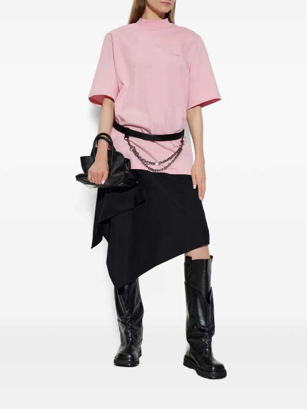 The Attico Women Logo-Print High-Neck T-Shirt THE ATTICO