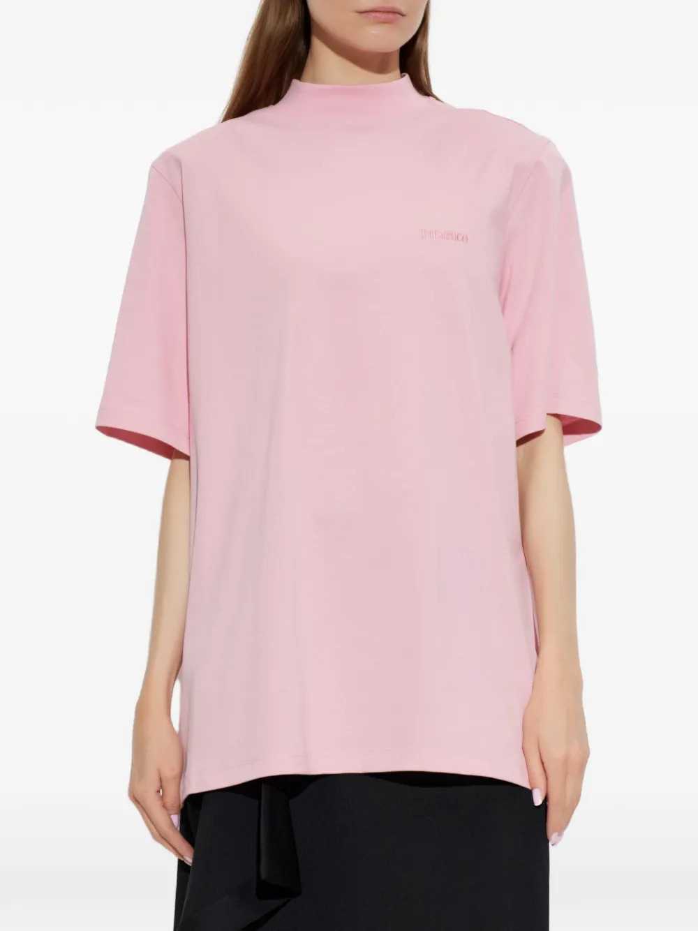 The Attico Women Logo-Print High-Neck T-Shirt THE ATTICO
