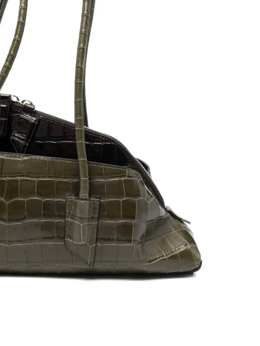 The Attico Women La Passeggiata Small Crocodile-Effect Shoulder Bag With Top Handle