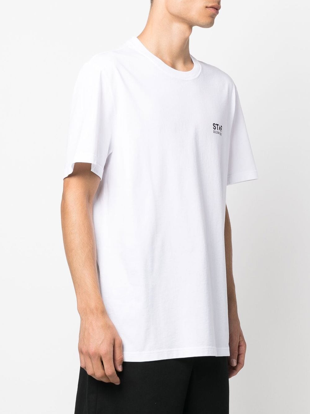 Golden Goose Men Star Collection T-Shirt With Contrasting Logo And Star GOLDEN GOOSE
