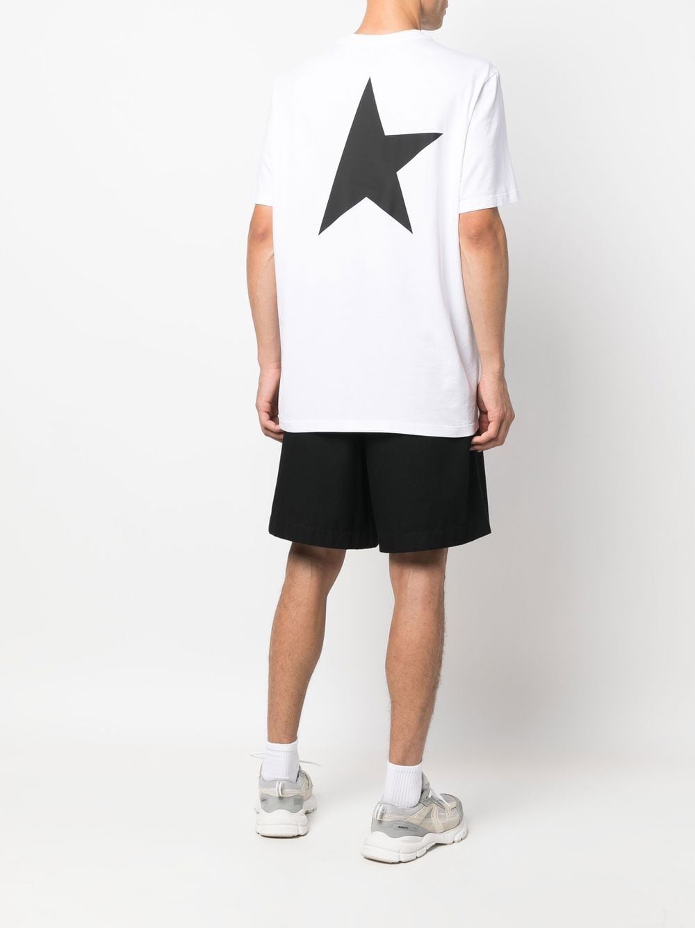 Golden Goose Men Star Collection T-Shirt With Contrasting Logo And Star GOLDEN GOOSE