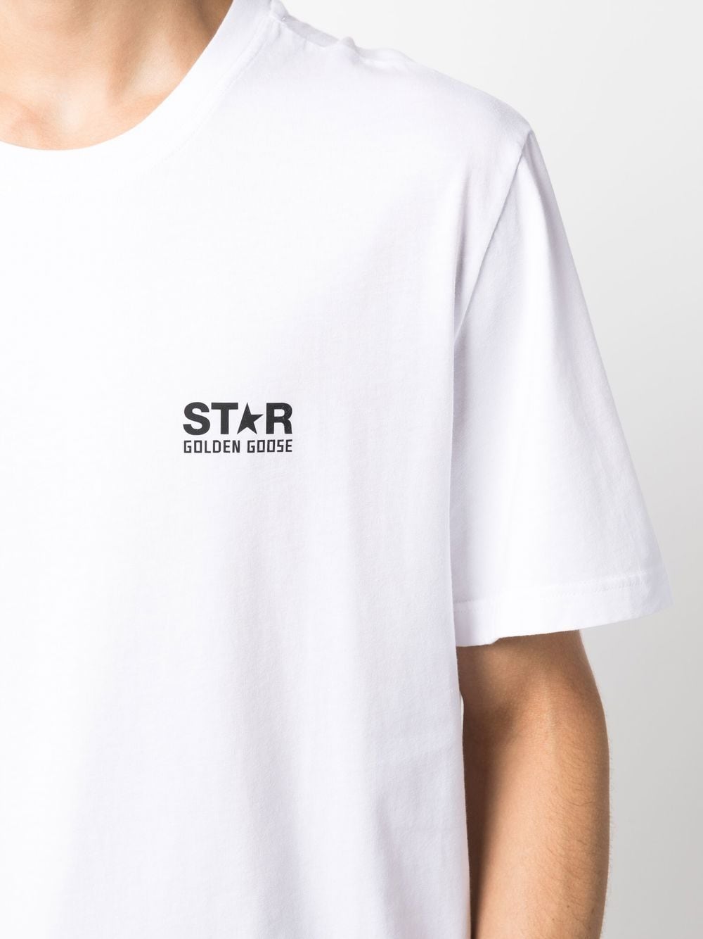 Golden Goose Men Star Collection T-Shirt With Contrasting Logo And Star GOLDEN GOOSE