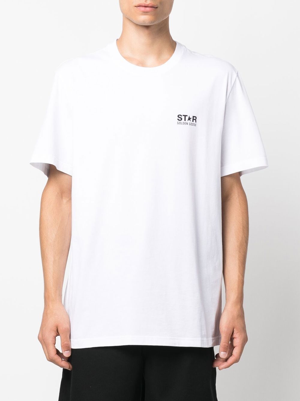 Golden Goose Men Star Collection T-Shirt With Contrasting Logo And Star GOLDEN GOOSE