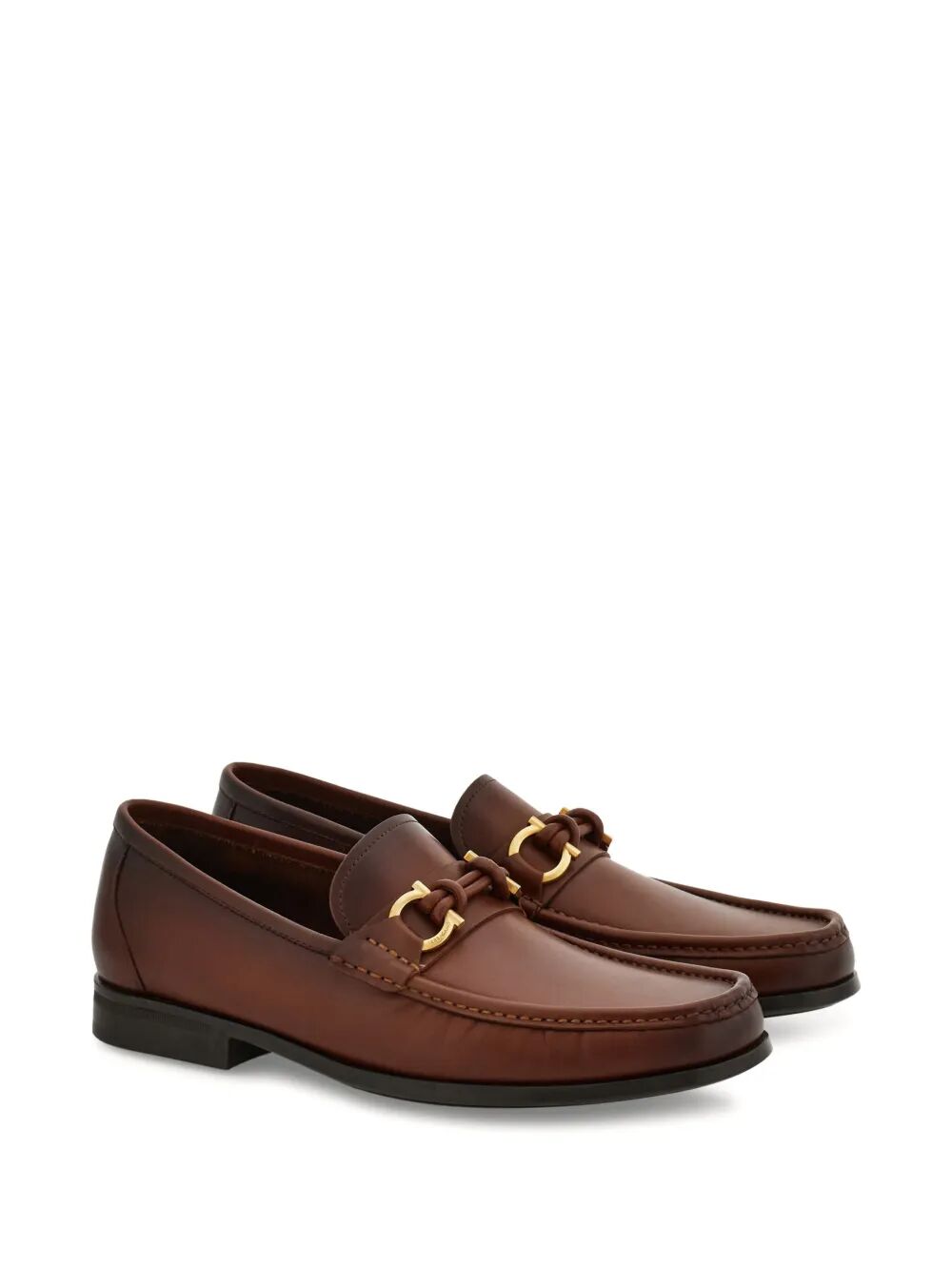 Ferragamo Men Alain Leather Loafers With Hues FERRAGAMO