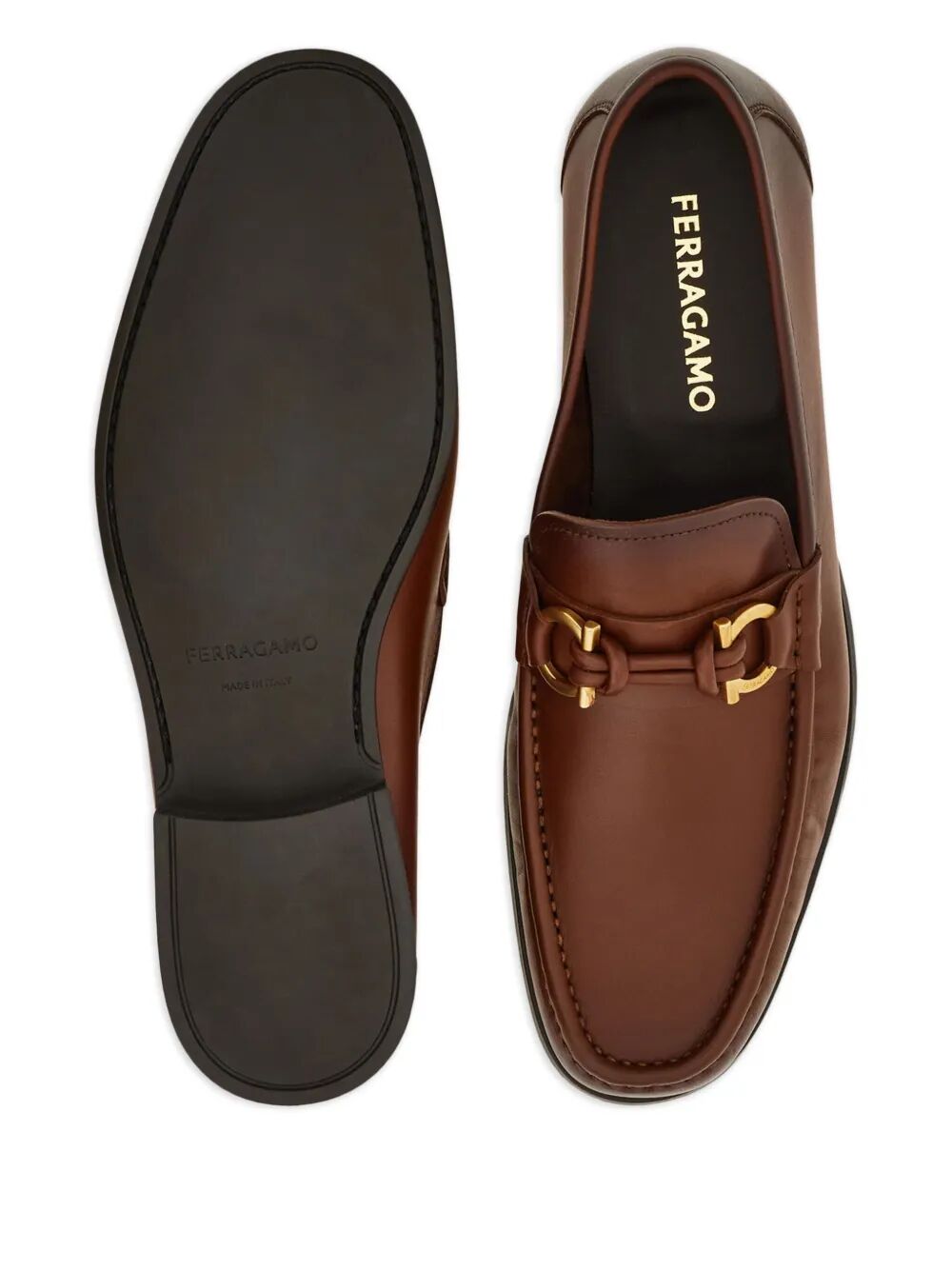 Ferragamo Men Alain Leather Loafers With Hues FERRAGAMO