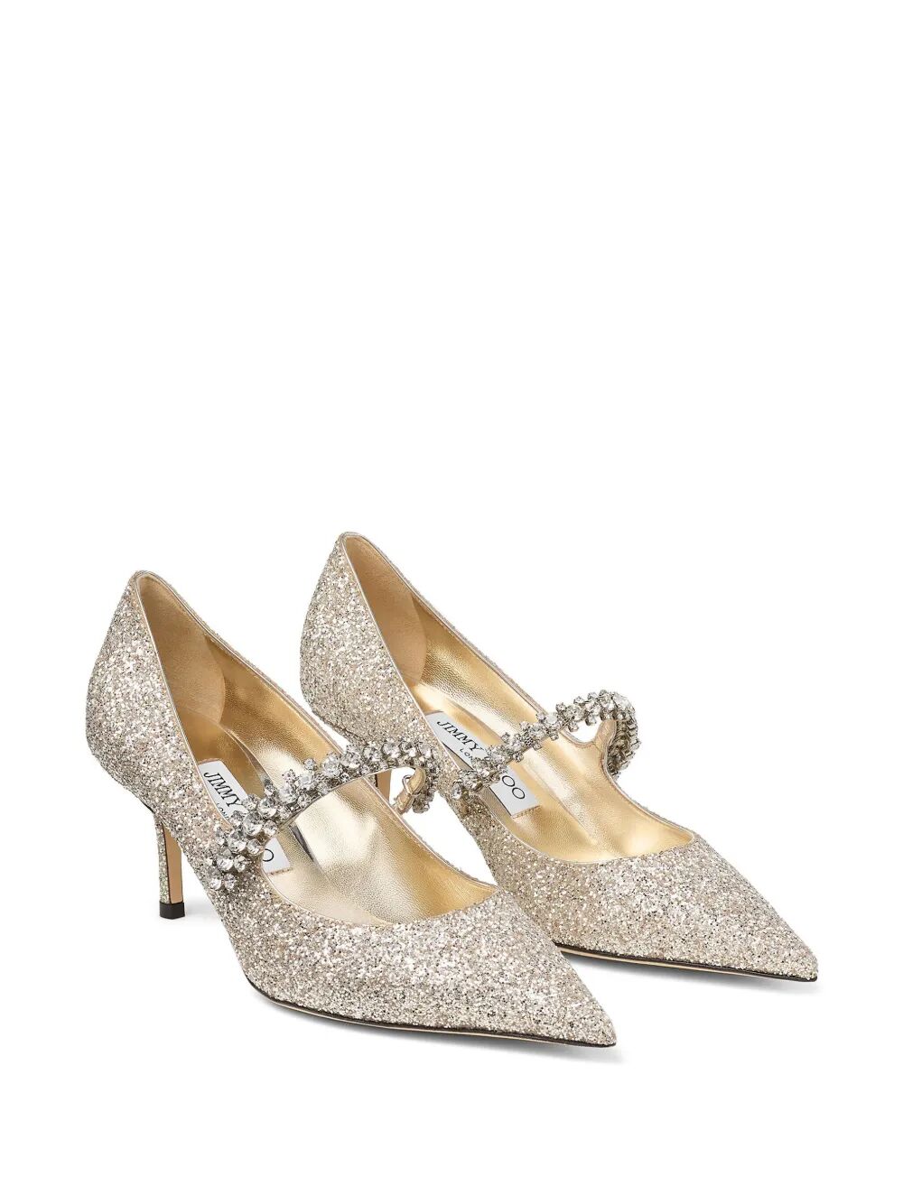 Jimmy Choo Women Crystal Embellished Bing 65 Pumps In Glitter Fabric JIMMY CHOO