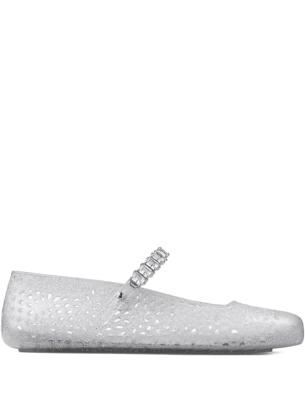 Jimmy Choo Women Clear Jelly Ballerina Flats With Crystal Embellishment JIMMY CHOO