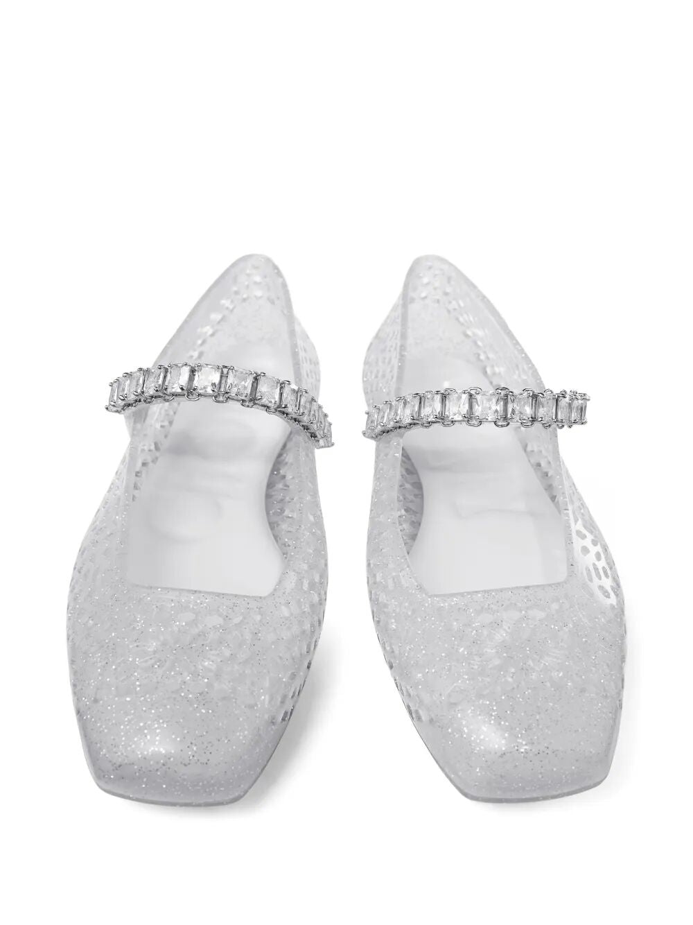 Jimmy Choo Women Clear Jelly Ballerina Flats With Crystal Embellishment JIMMY CHOO