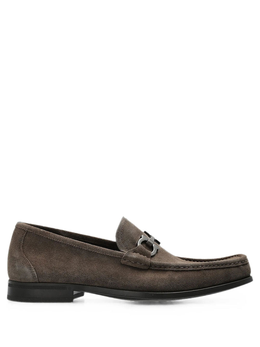 Ferragamo Men Gancini Ornament Suede Loafers FERRAGAMO