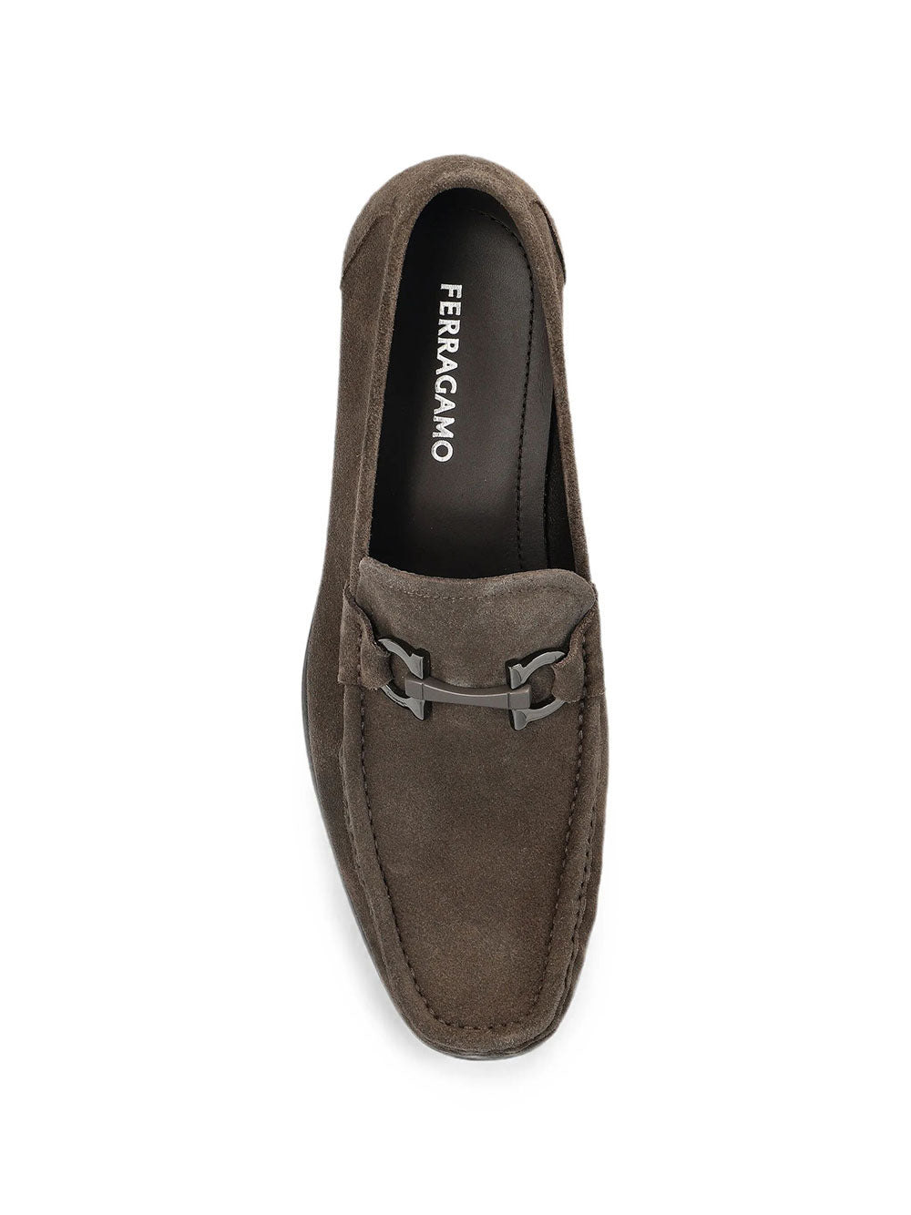 Ferragamo Men Gancini Ornament Suede Loafers FERRAGAMO