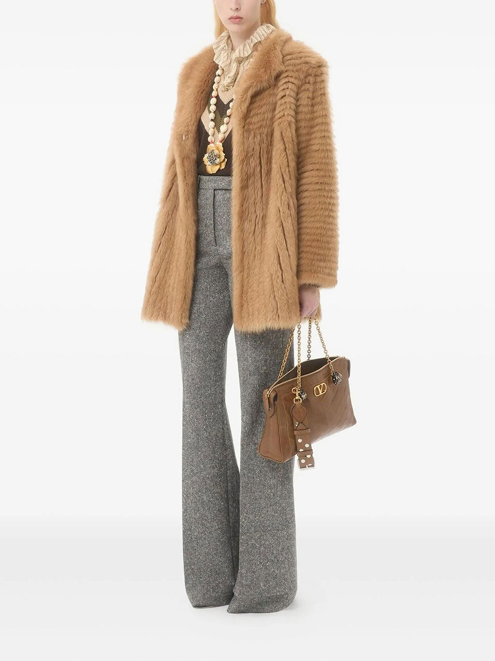 Valentino Garavani Women Valentino Garavani Panthea Shoulder Bag In Nappa Leather With Chevron Pattern VALENTINO GARAVANI