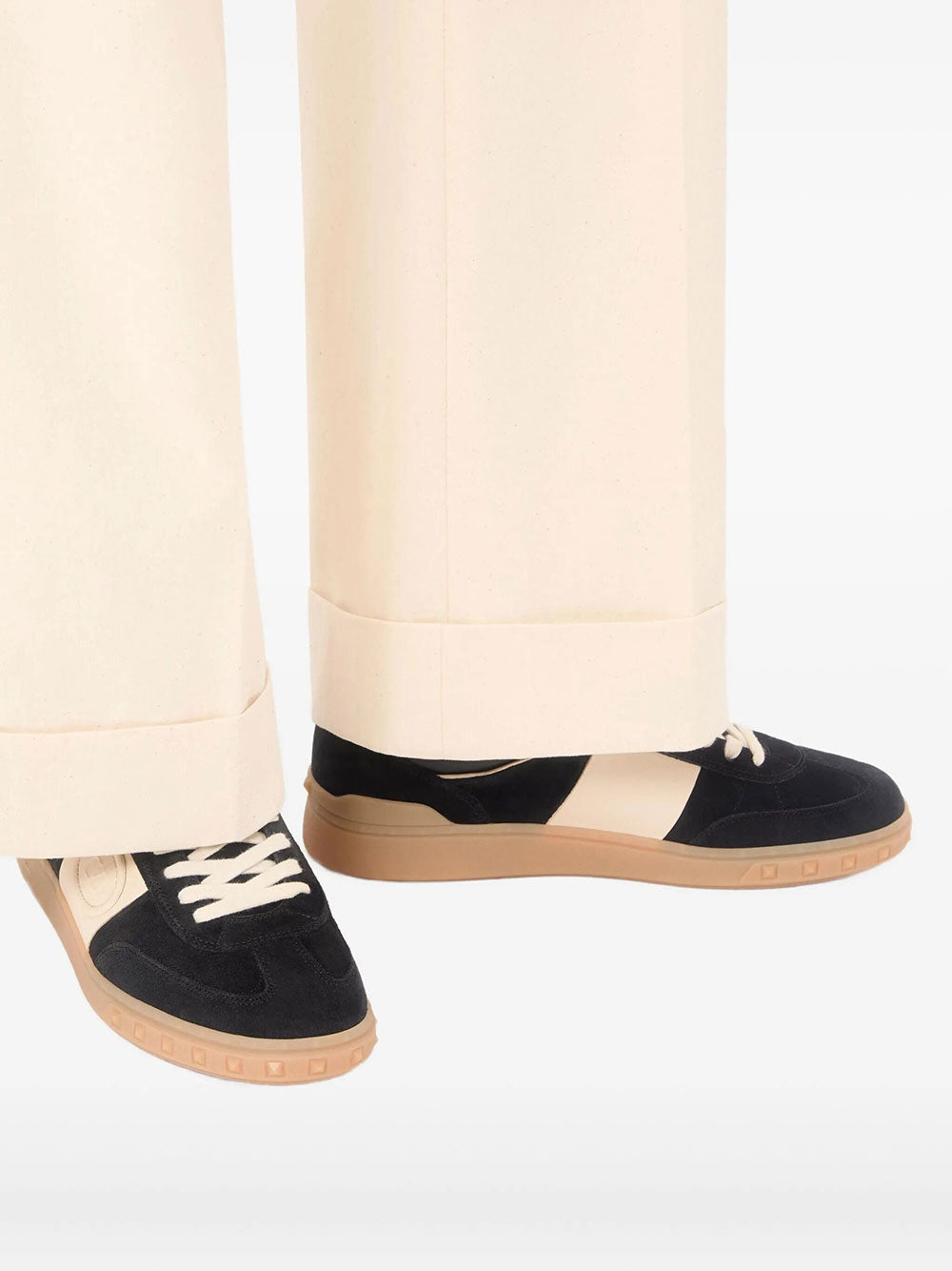 Valentino Garavani Men Upvillage Split And Nappa Leather Sneakers VALENTINO GARAVANI