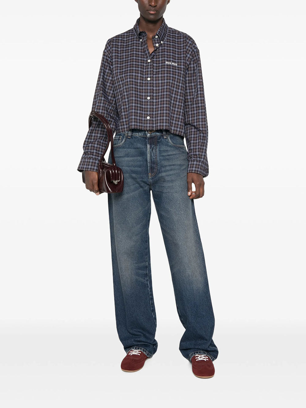 Miu Miu Women Five-Pocket Loose Fit Denim Jeans MIU MIU