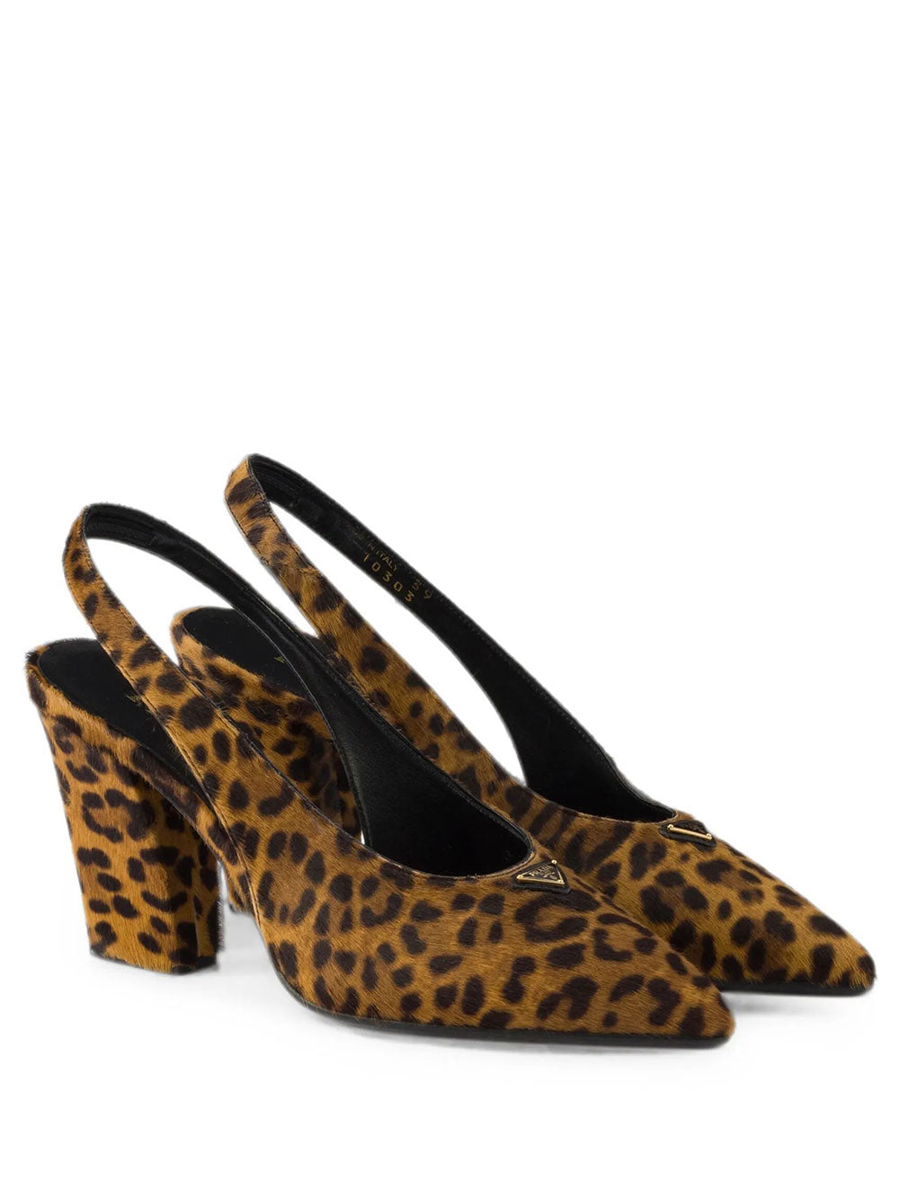 Prada Women Printed Calf Hair Slingback Pumps PRADA