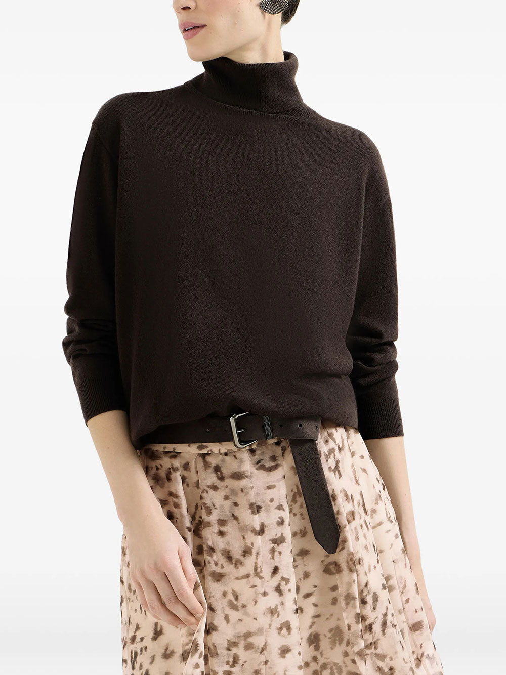 Brunello Cucinelli Women Maglia Collo Alto In Cashmere Con Monile BRUNELLO CUCINELLI
