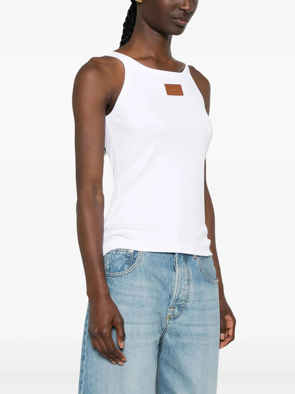 Fendi Women Fendi Ribs Top With Logo Embroidery FENDI