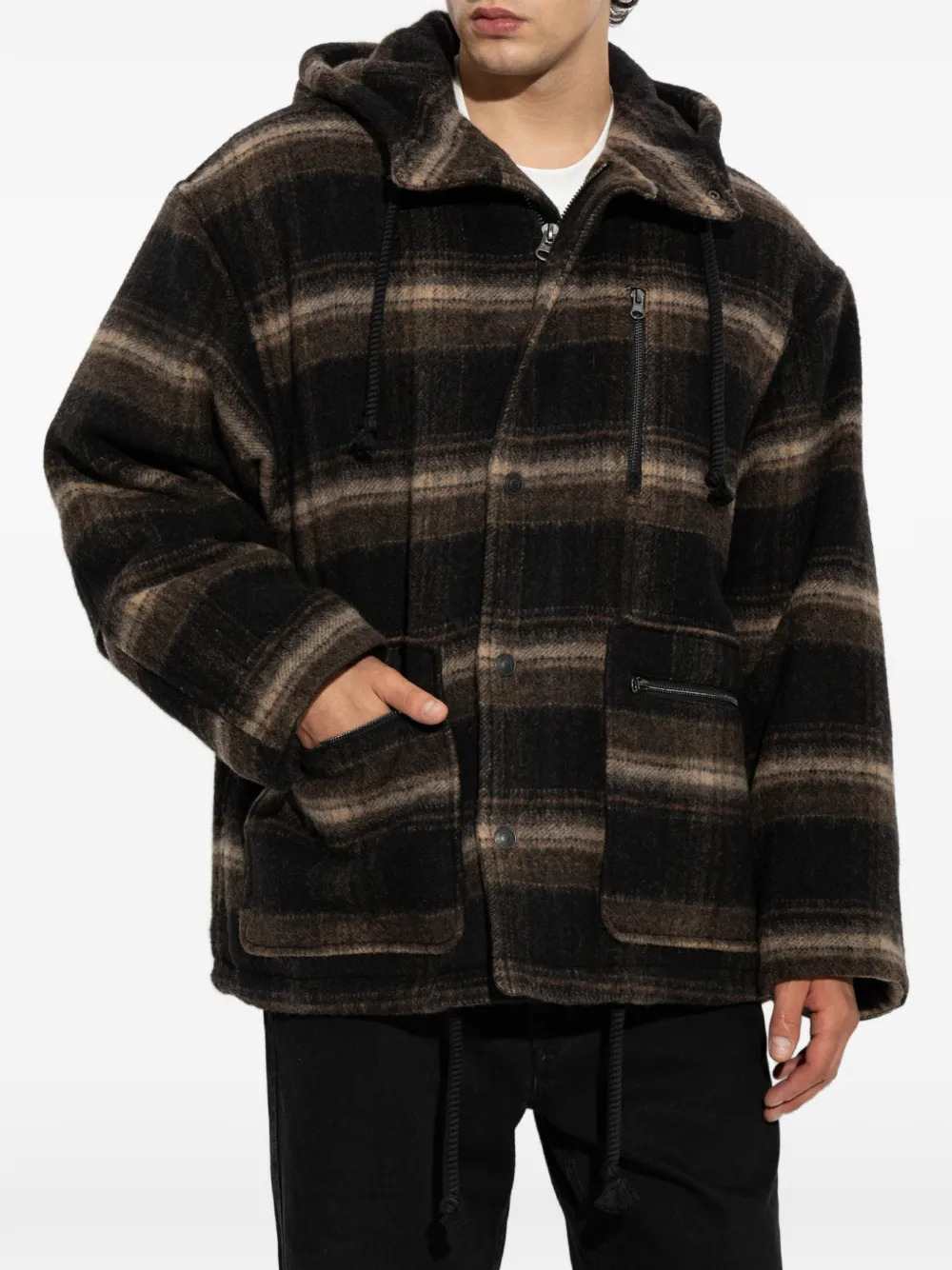 Marant Men Kiril Hooded Checked Jacket ISABEL MARANT