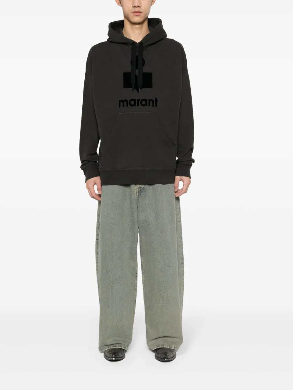 Marant Men Miley Flocked-Logo Hoodie ISABEL MARANT