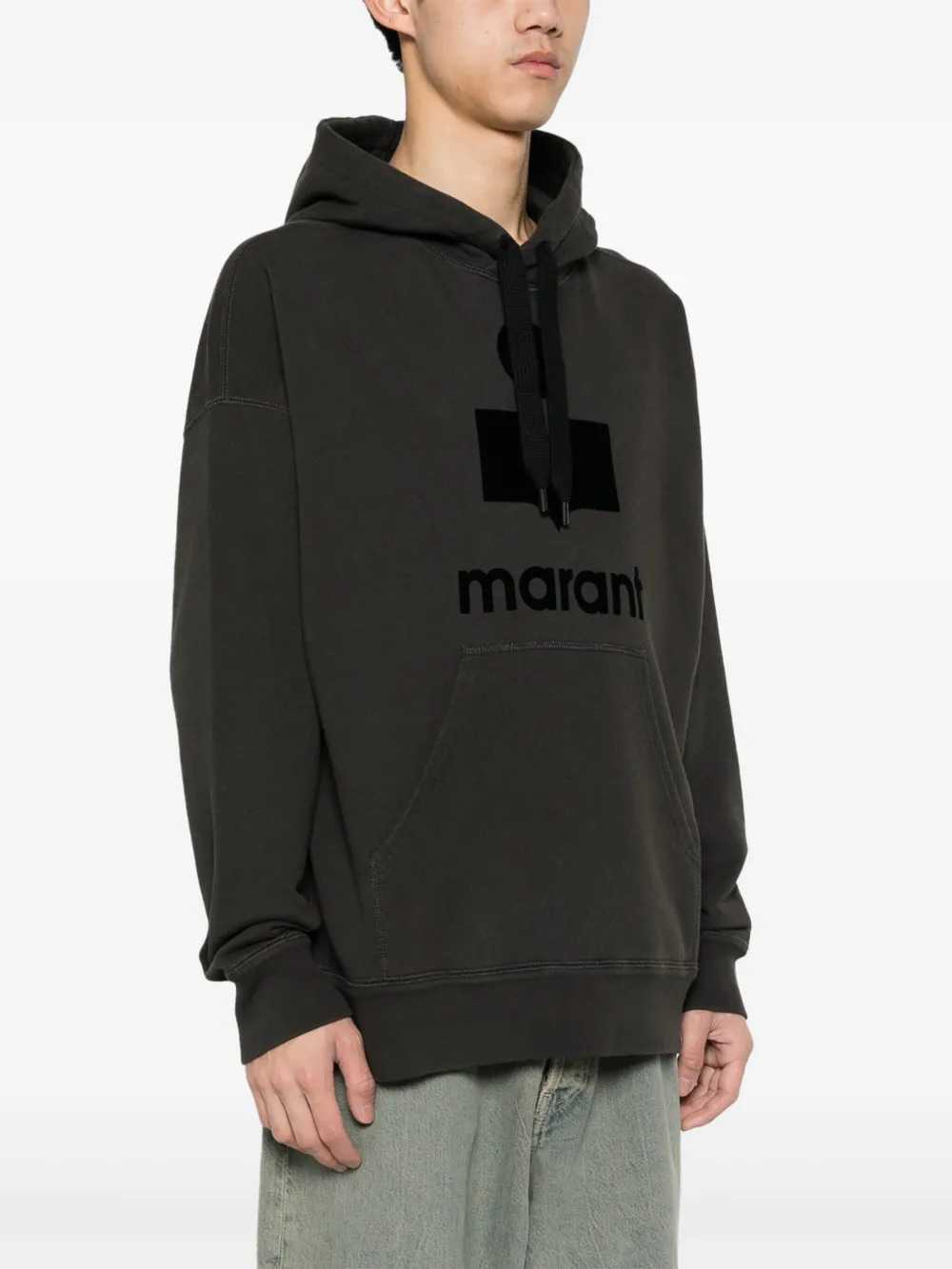 Marant Men Miley Flocked-Logo Hoodie ISABEL MARANT