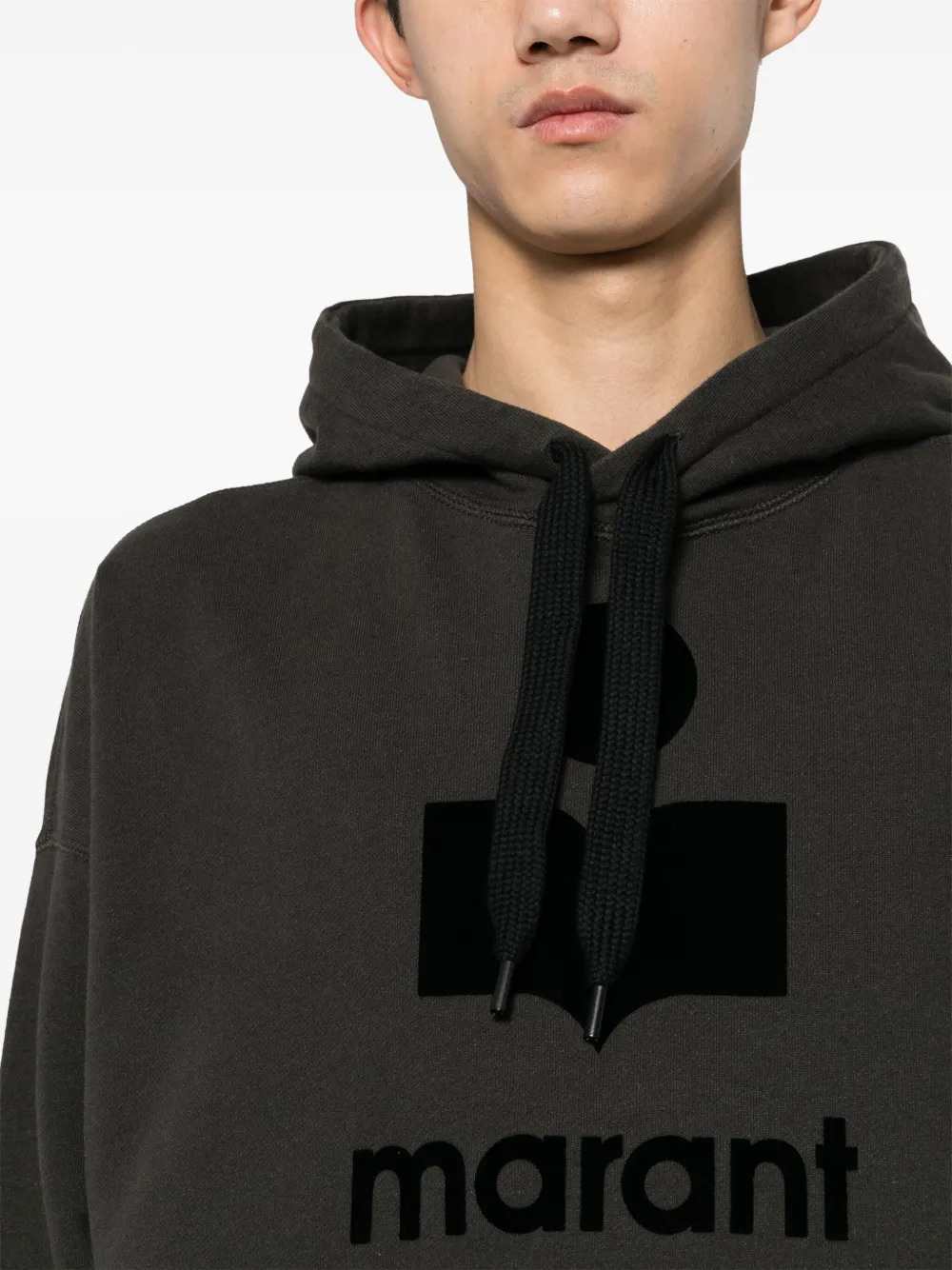 Marant Men Miley Flocked-Logo Hoodie ISABEL MARANT
