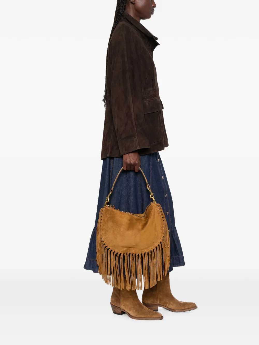 Marant Women Oskan Soft Bag With Zip And Fringe ISABEL MARANT