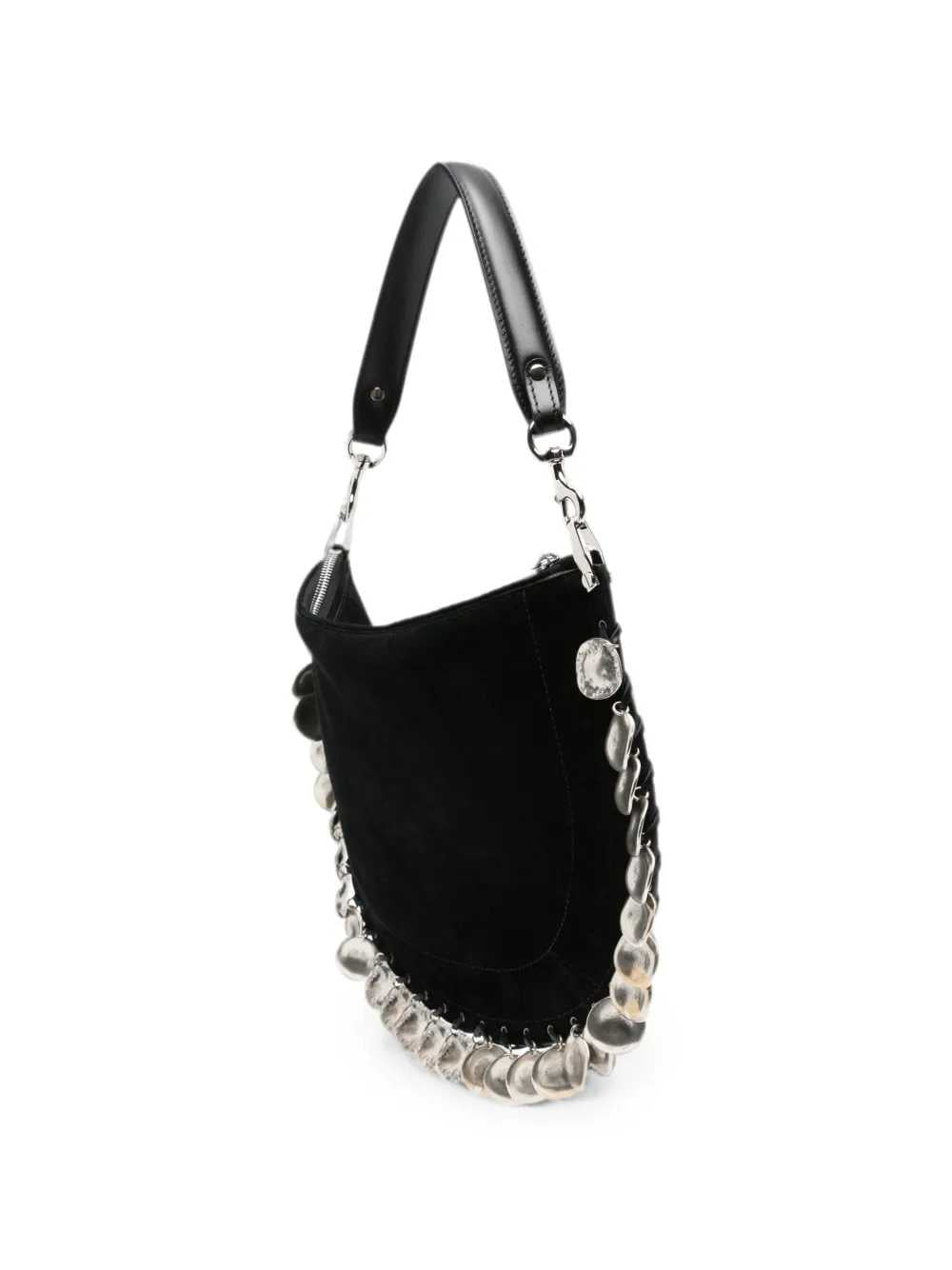 Marant Women Oskan Shoulder Bag In Soft Calf Suede With Medallions And Zipper. ISABEL MARANT
