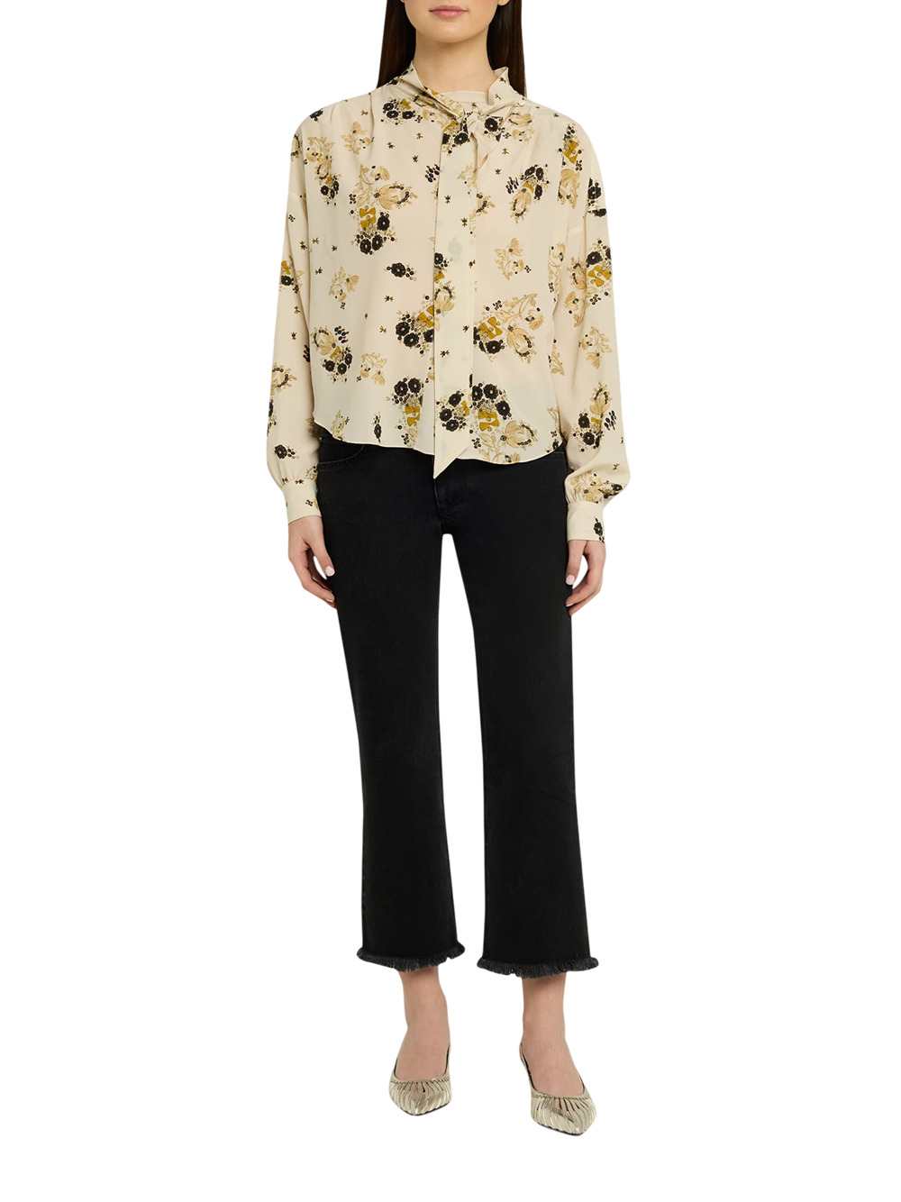 Marant Women Fedry Floral-Print Silk Blouse With Scarf-Style Neckline ISABEL MARANT