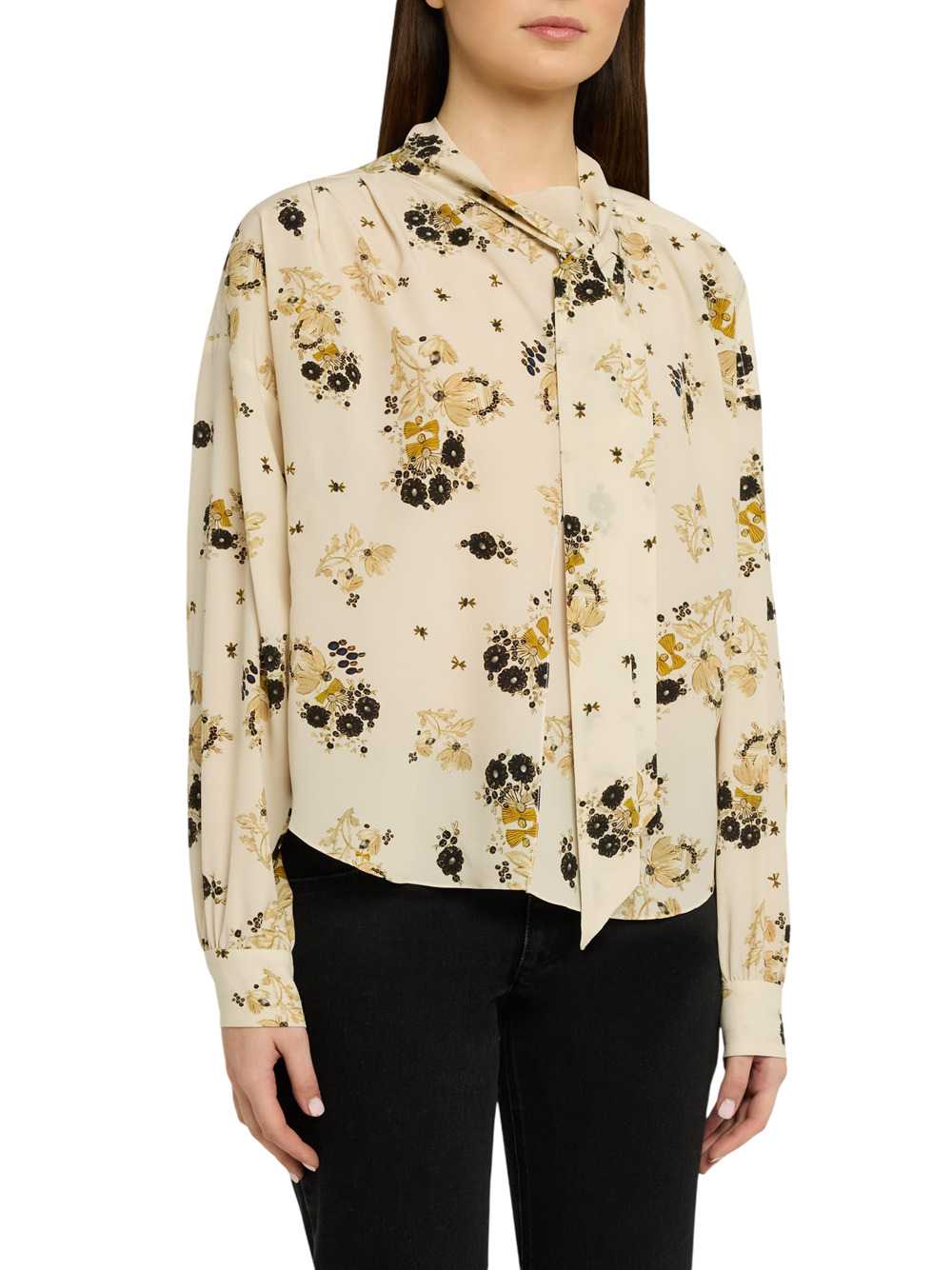 Marant Women Fedry Floral-Print Silk Blouse With Scarf-Style Neckline ISABEL MARANT
