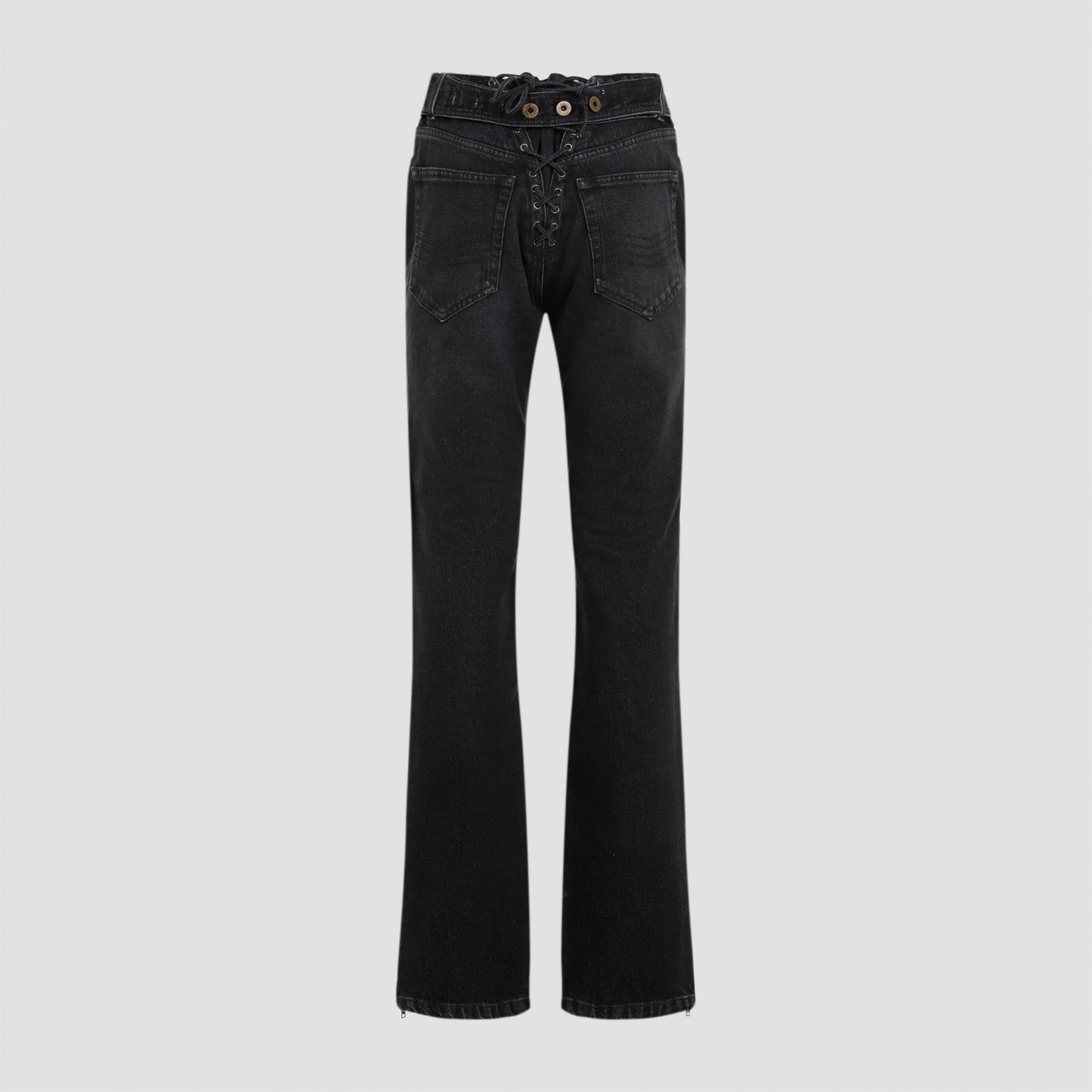 Jean Paul Gaultier Denim Jeans With Lacing And Knee Bonding Detail Women JEAN PAUL GAULTIER
