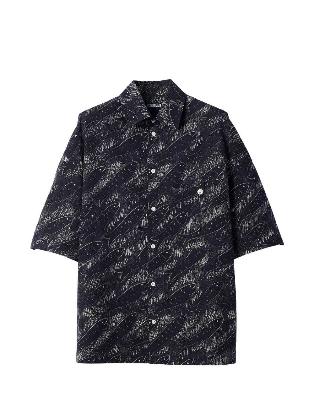 Jacquemus Men Rio Fish-Print Short-Sleeve Shirt JACQUEMUS