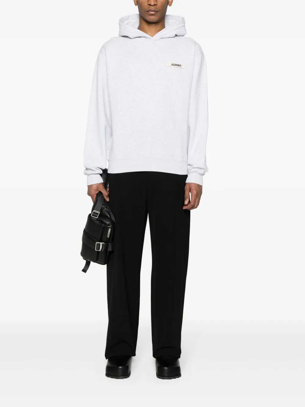 Jacquemus Men Grosgrain Logo-Appliqué Hoodie JACQUEMUS