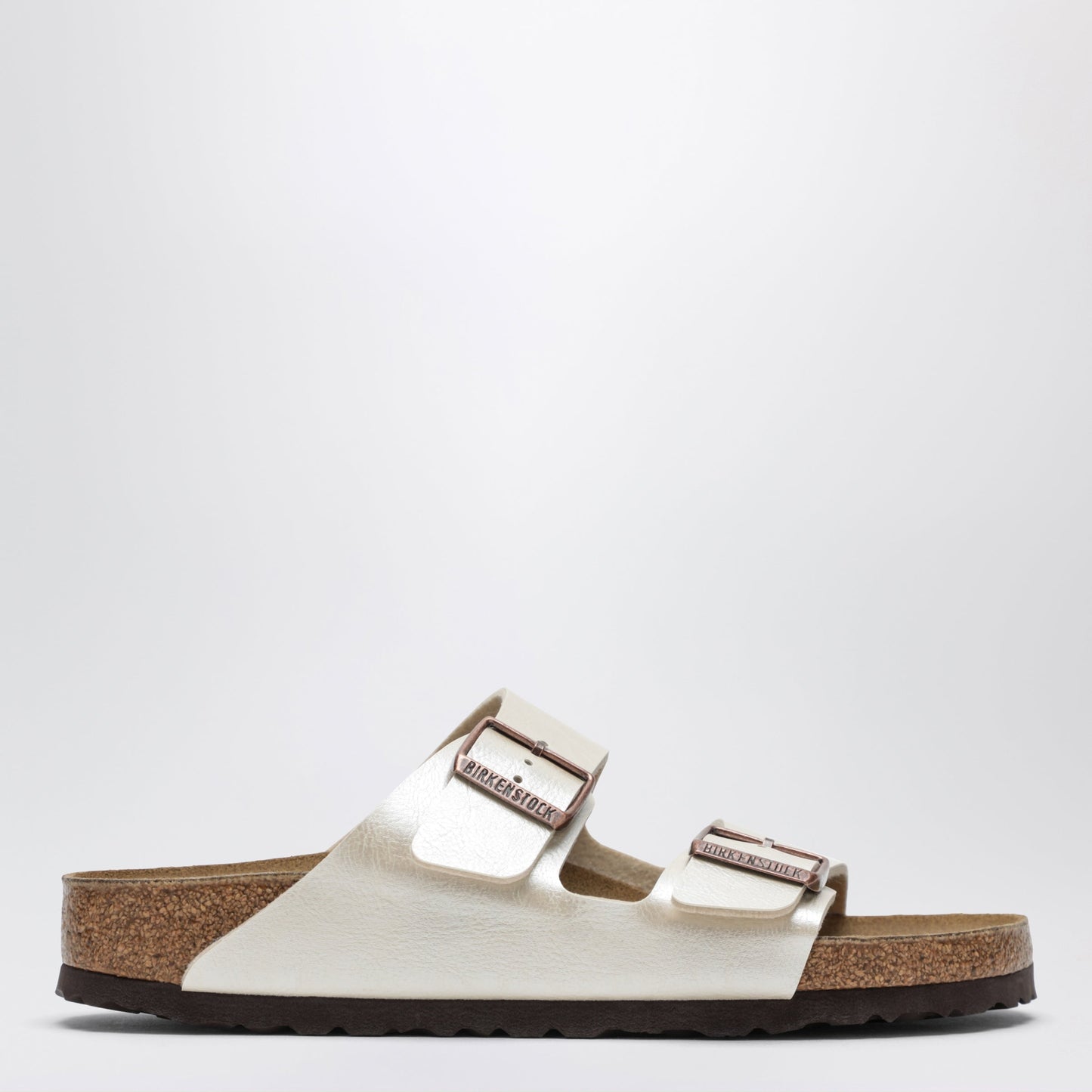 Birkenstock Arizona Birko-Flor Pearl White Slides Women Birkenstock