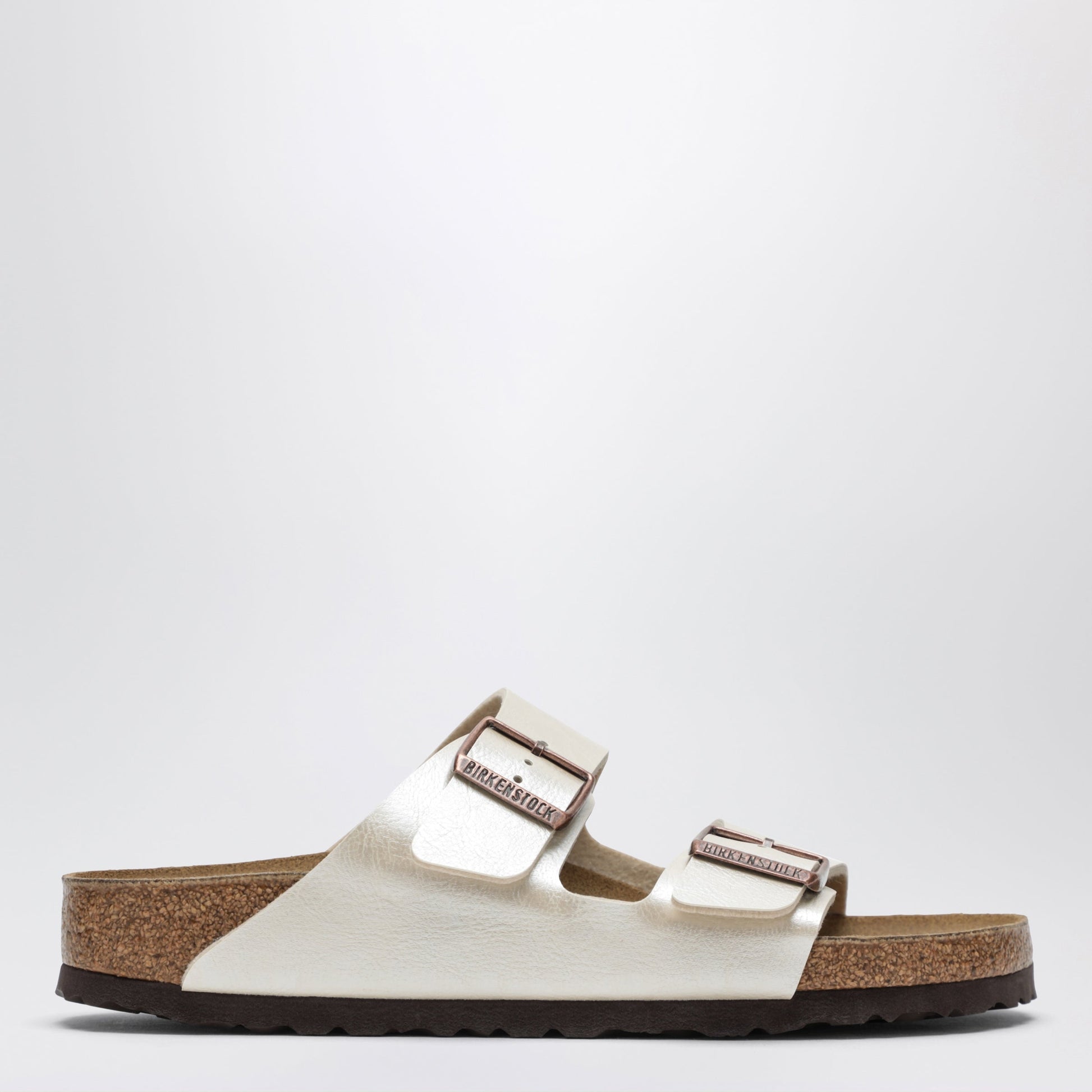 Birkenstock Arizona Birko-Flor Pearl White Slides Women Birkenstock