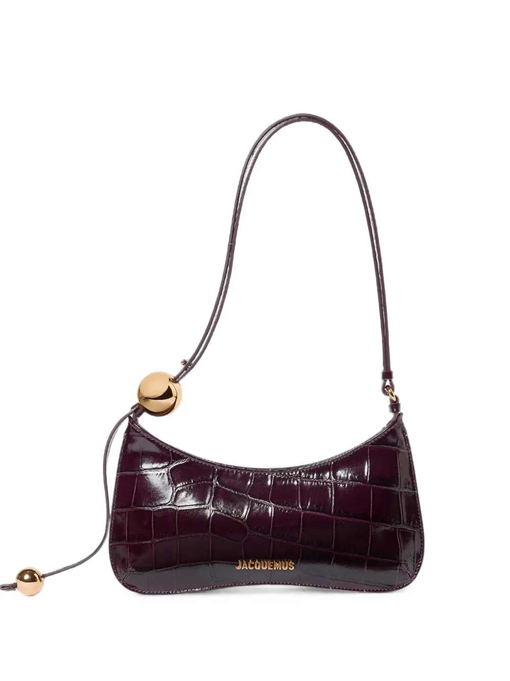 Jacquemus Women Le Bisou Perle Crocodile-Effect Leather Shoulder Bag JACQUEMUS