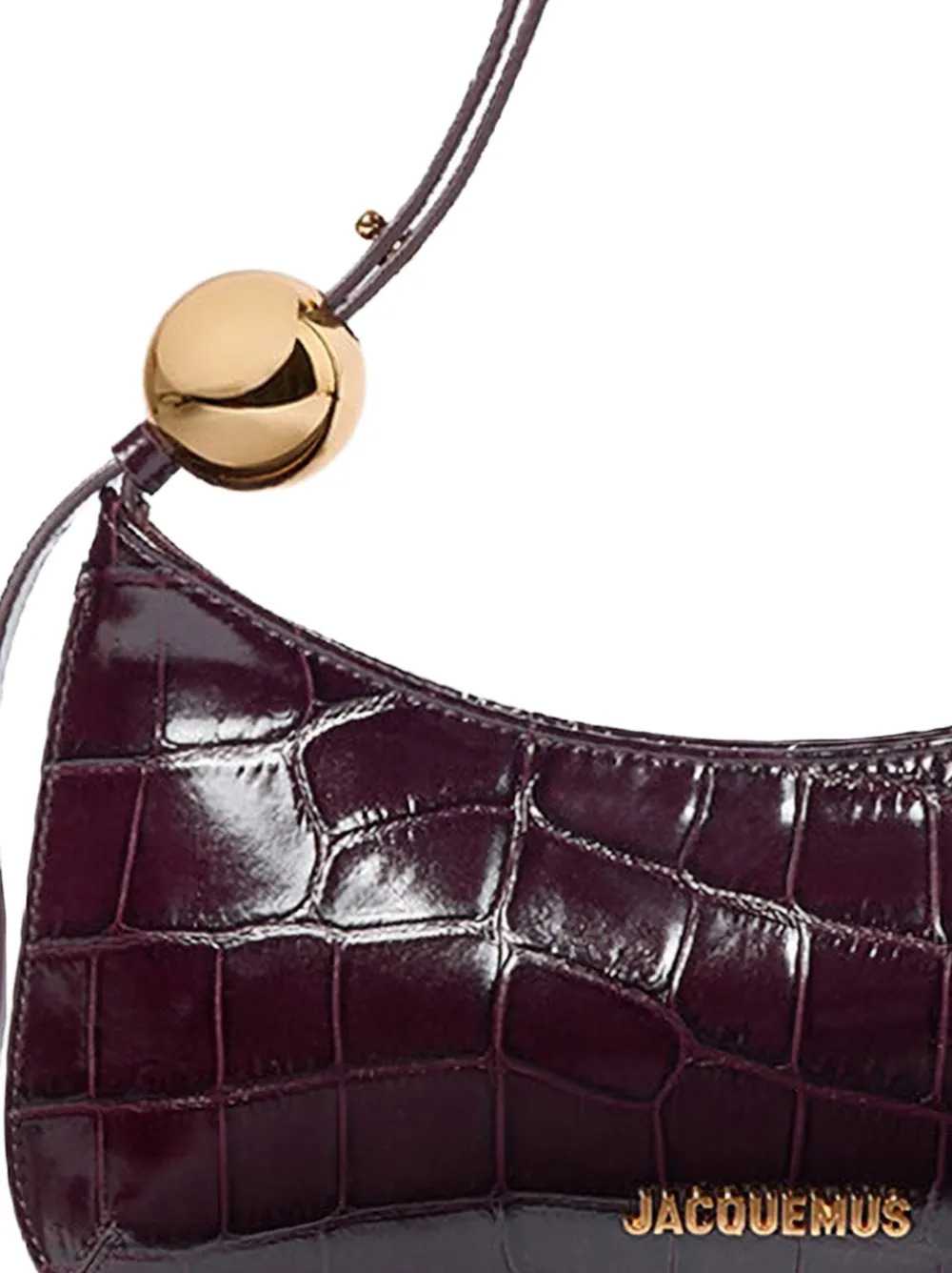 Jacquemus Women Le Bisou Perle Crocodile-Effect Leather Shoulder Bag JACQUEMUS