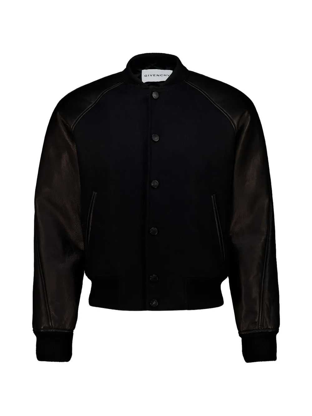 Givenchy Men Wool Bomber Jacket With Leather Inserts GIVENCHY