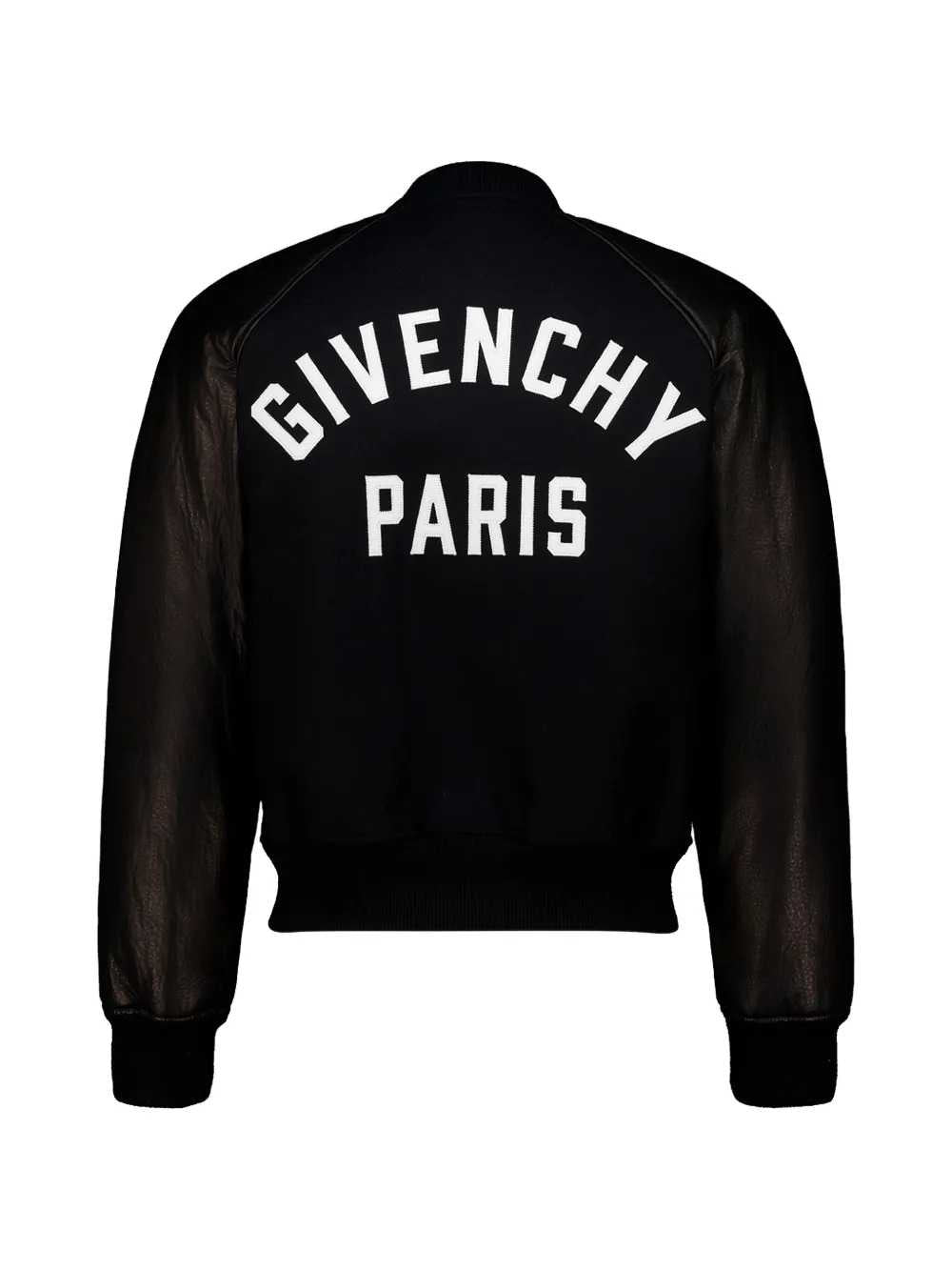 Givenchy Men Wool Bomber Jacket With Leather Inserts GIVENCHY