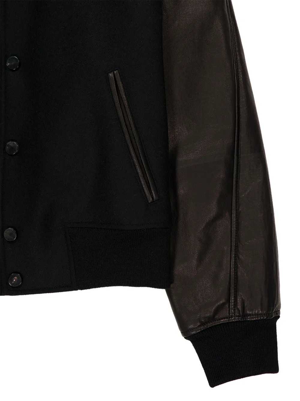 Givenchy Men Wool Bomber Jacket With Leather Inserts GIVENCHY